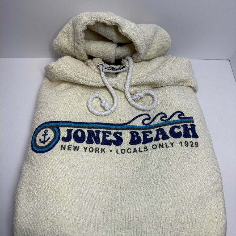 Jones Beach lemony slice hoodie. Sz  xl. Lemon yellow & cream color